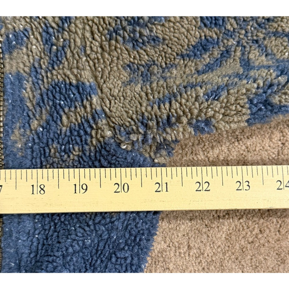 Vintage Woolrich Sherpa Jacket Womens Zip up Tan Blue Snowflakes Size M USA - Picture 6 of 8